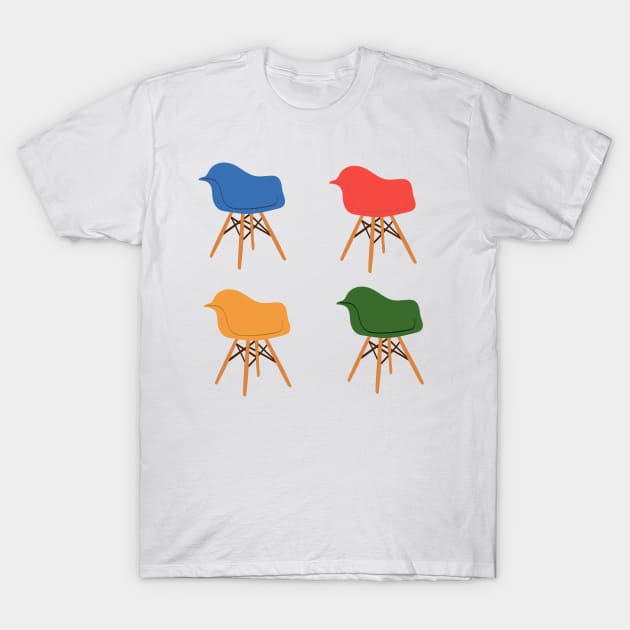 Mid Century Chairs T-Shirt by Brunch Club